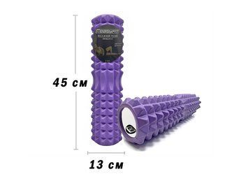 Масажний ролик із поглибленням для хребта EasyFit Grid Roller 45 см v.1.2 фіолетовий EF-2028-V фото