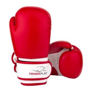 Перчатки боксерские Power Play 3004 красные-белые PP_3004JR_8oz_Red/White фото