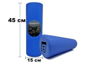 Масажний ролик EasyFit Foam Roller 45 см з міцної піни фіолетовий EF-2030-BL фото