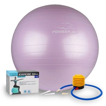 Мяч для фитнеса и йоги (фитбол) Power Play Gymball d-65см фиолетовый + насос PP_4001_65_Lilac фото