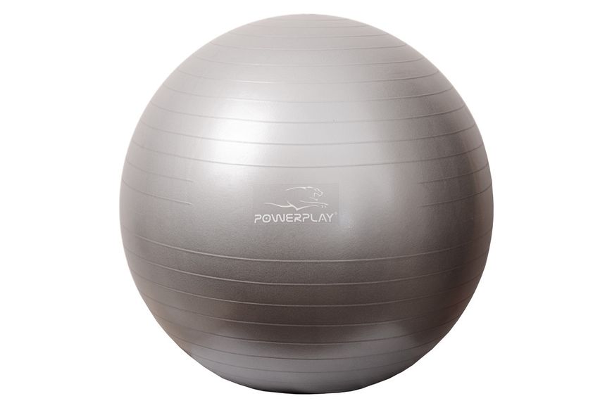 М'яч для фітнесу та йоги (фітбол) Power Play Gymball d-75см сріблястий + насос PP_4001_75_Silver фото