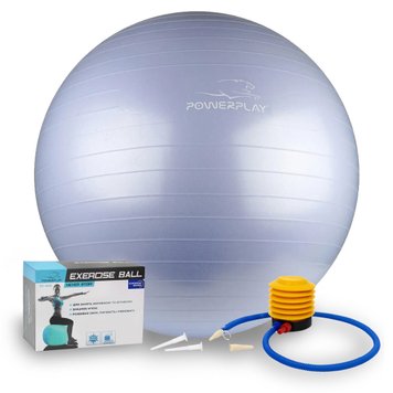 М'яч для фітнесу та йоги (фітбол) Power Play Gymball d-75см блакитний + насос PP_4001_75_Blue фото