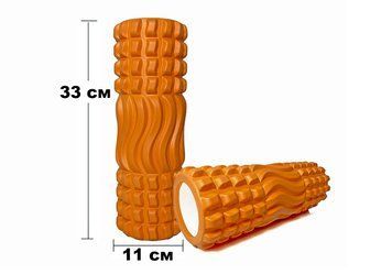 Валик для масажу спини рук та ніг EasyFit Wavyspines 33 см чорний EF-2060-Or фото