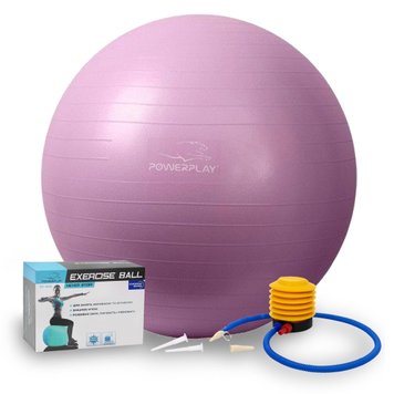 Мяч для фитнеса и йоги (фитбол) Power Play Gymball d-75см фиолетовый + насос PP_4001_75_Voilet фото