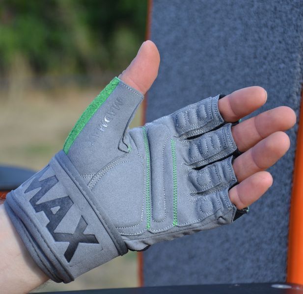 Перчатки для фитнеса и зала Mad Max MTi82 MFG-860 серо-зеленые MFG-860 фото