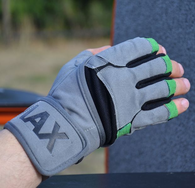 Перчатки для фитнеса и зала Mad Max MTi82 MFG-860 серо-зеленые MFG-860 фото