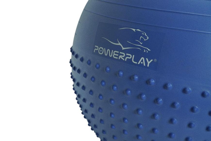 Мяч для фитнеса полумассажный (фитбол) Power Play Gymball d-65см синий + насос PP_4003_65_Blue фото