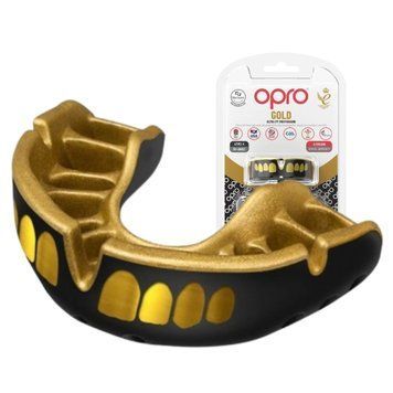 Капа боксерская Opro Gold взрослая (возраст 11+) черно-золотая Gold_Grillz_Bl/Gold фото