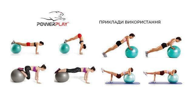 Мяч для фитнеса полумассажный (фитбол) Power Play Gymball d-65см зеленый + насос PP_4003_65_Green фото