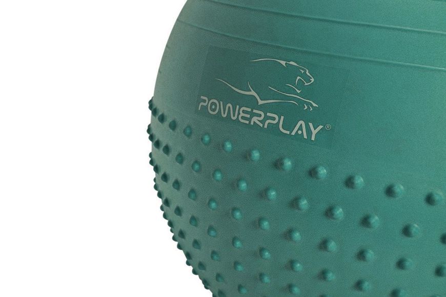 Мяч для фитнеса полумассажный (фитбол) Power Play Gymball d-65см зеленый + насос PP_4003_65_Green фото