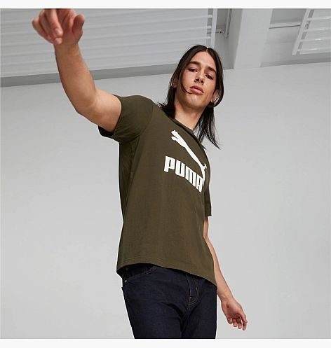 Футболка мужская Puma Classics Logo Tee 530089 62 deep olive 530089_62 фото