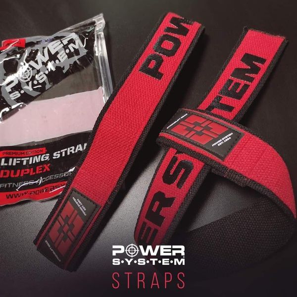 Лямки для тяги Power System Lifting Straps Duplex PS-3401 черно-красные 3401RD-0 фото