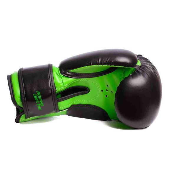 Рукавички боксерські Power Play 3004 чорно-зелені PP_3004JR_6oz_Black/Green фото