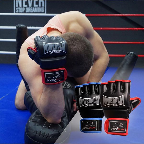 Рукавиці для MMA Power Play 3058 чорно-червоні PP_3058_S_Black/Red фото