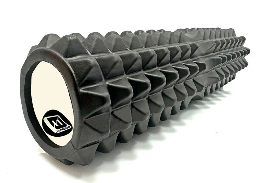 Масажний ролик із поглибленням для хребта EasyFit Grid Roller 45 см v.1.2 чорний EF-2028-BK фото