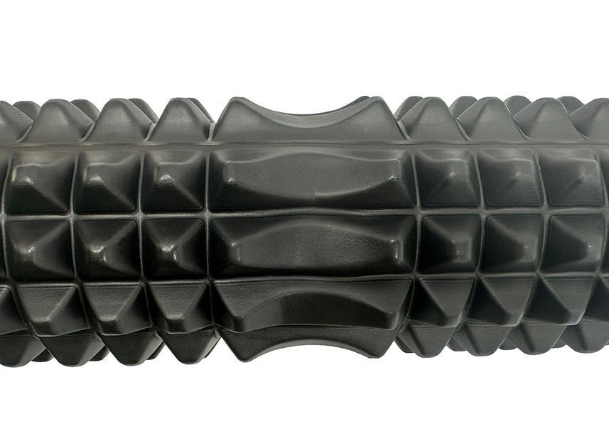 Масажний ролик із поглибленням для хребта EasyFit Grid Roller 45 см v.1.2 чорний EF-2028-BK фото