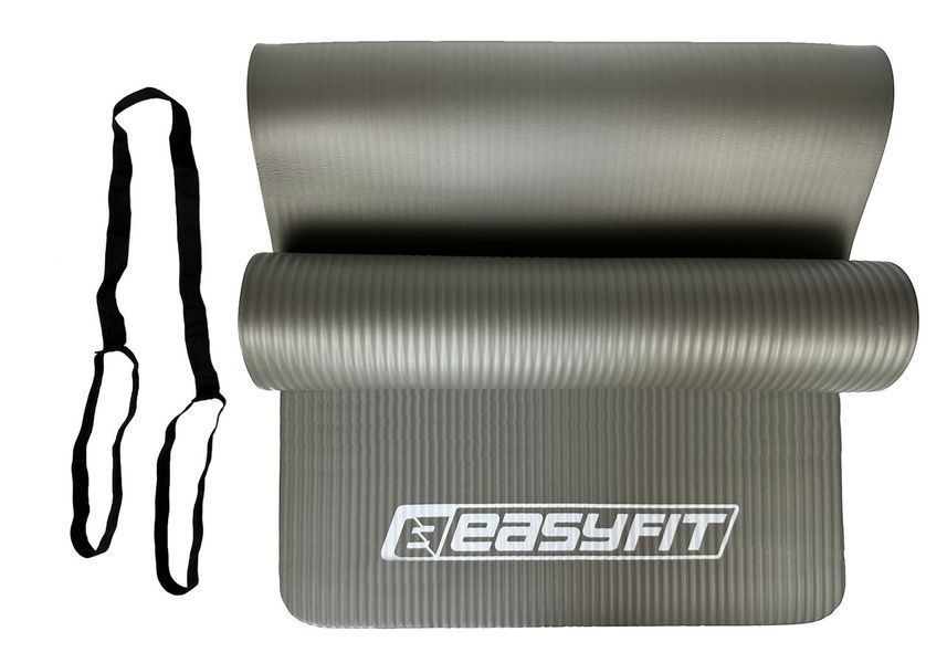 Килимок для йоги та фітнесу 10 мм EasyFit NBR сірий EF-1919-GY фото
