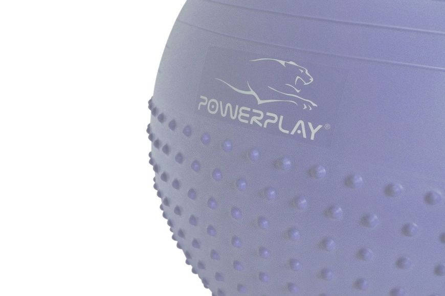 Мяч для фитнеса полумассажный (фитбол) Power Play Gymball d-65см голубой + насос PP_4003_75_Sky_Blue фото