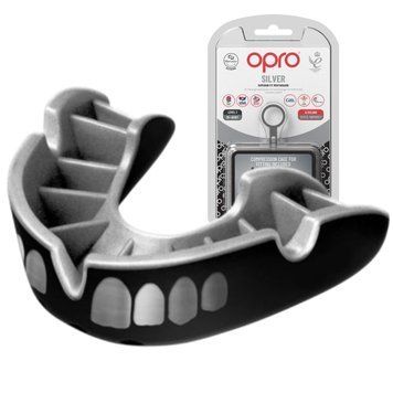 Капа для бокса и единоборств Opro Silver взрослая (возраст 11+) черно-серая Silver_Grilz_Bl/Silver фото