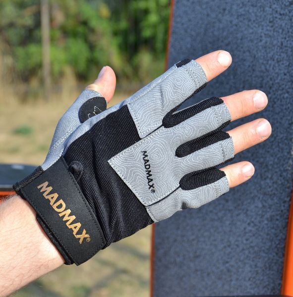 Перчатки для фитнеса и зала Mad Max Damasteel MFG-871 серо-черные MFG-871 фото