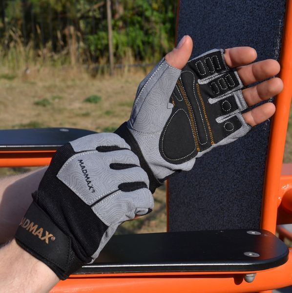 Перчатки для фитнеса и зала Mad Max Damasteel MFG-871 серо-черные MFG-871 фото