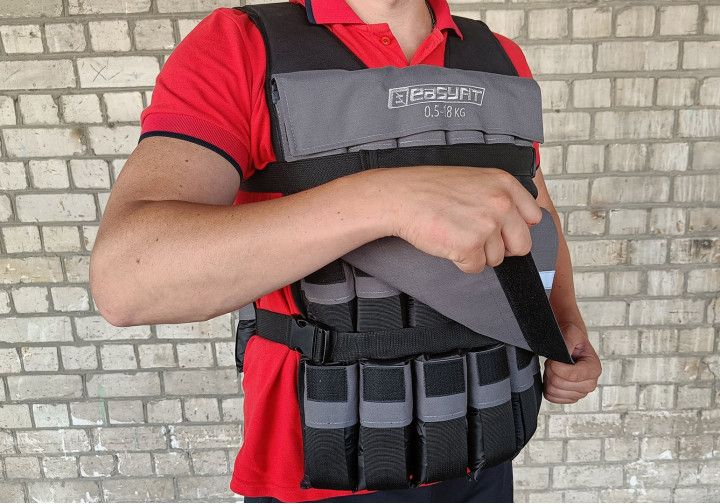 Жилет утяжелитель 18 кг наборный с шагом 0,5 кг EasyFit Armor EF-WTV-180 фото