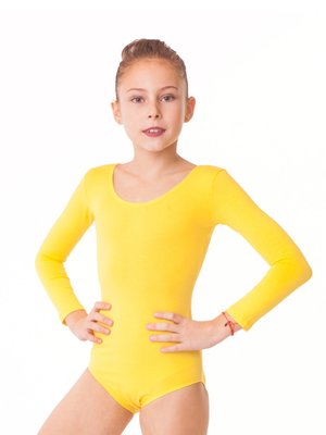 Купальник для танців та гімнастики трикотажний жовтий T56-Y-56 фото