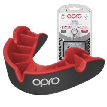 Капа боксерская Opro Silver взрослая (возраст 11+) черно-красная Silver_Bl/Red фото