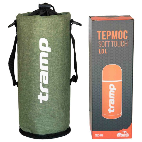 Термочохол для термоса Tramp Soft Touch 1,0 л оливковый TRA-293-olive-melange фото