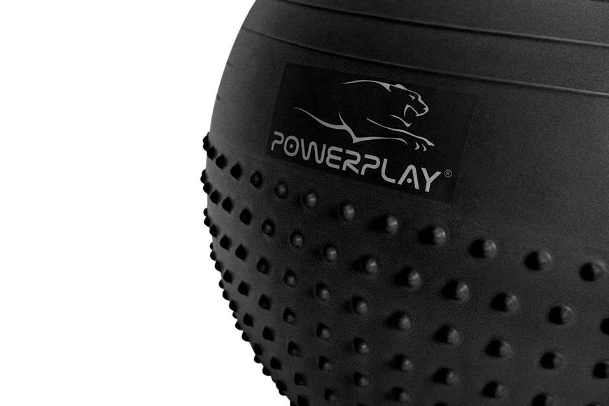 Мяч для фитнеса полумассажный (фитбол) Power Play Gymball d-65см темно-серый + насос PP_4003_D75_Dark-grey фото