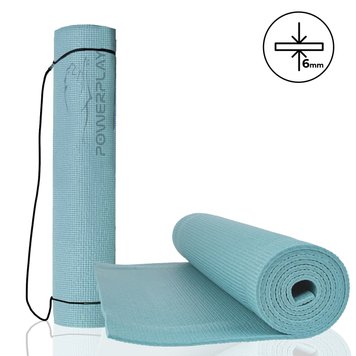 Килимок для фітнесу та йоги Power Play Yoga Mat зелений (173смx61смx0.6см) PP_4010_Green_(173*0,6) фото