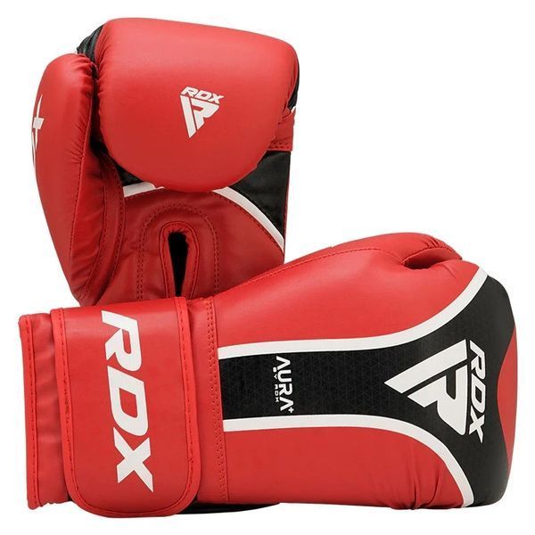 Боксерські рукавиці RDX AURA PLUS T-17 червоно-чорні BGR-T17RB-10OZ+ фото