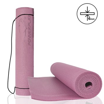 Килимок для фітнесу та йоги Power Play Yoga Mat лавандовий (173смx61смx0.6см) PP_4010_Lavender_(173*0,6) фото