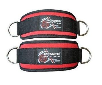 Манжети для тяги на щиколотку Ankle Strap Power System PS-3410 PS-3410_Black_Red фото