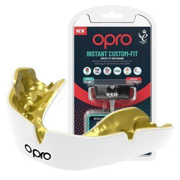 Капа боксерская Opro Instant взрослая (возраст 11+) бело-золотая Instant_White/Gold фото