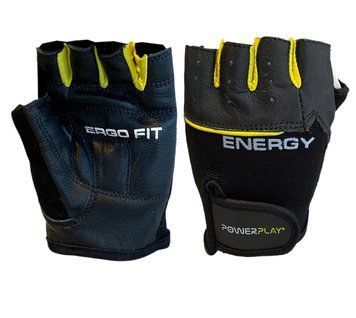 Рукавички для фітнесу та залу PowerPlay 9058 чорно-жовті PP_9058_Energy фото