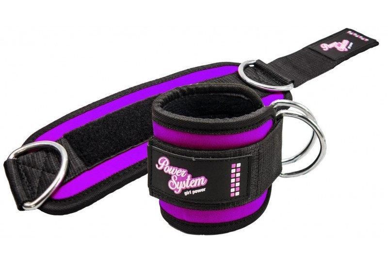 Манжеты для тяги на ноги Power System Ankle Strap Gym Babe PS-3450 фиолетовые PS_3450_Purple фото