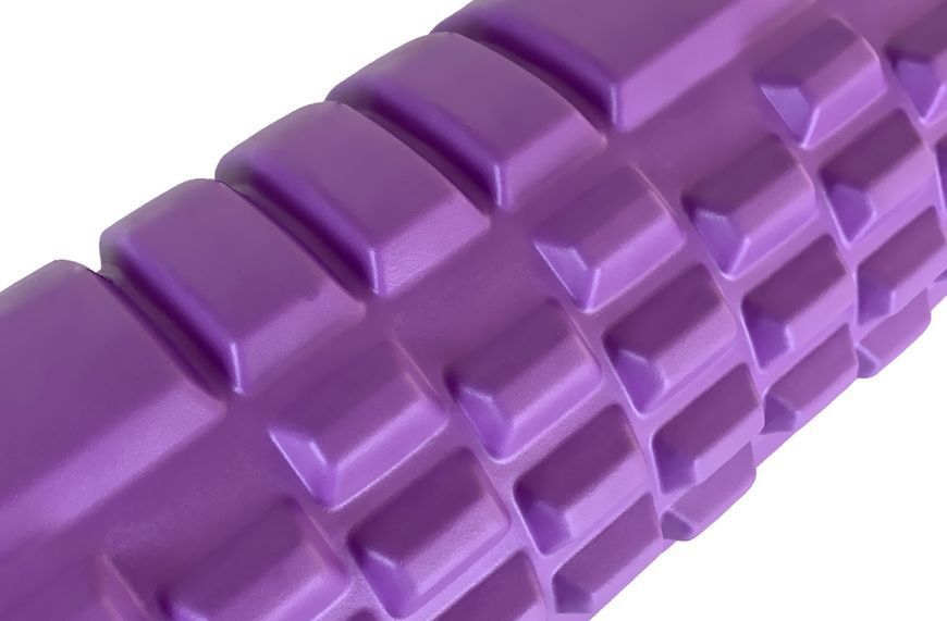 Масажний ролик 33 см EasyFit Grid Roller v.1.1 посилений з кришками фиолетовый EF-2020a-V фото