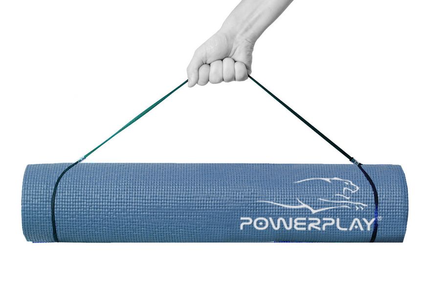 Килимок для фітнесу та йоги Power Play Yoga Mat темно-синій (173смx61смx0.6см) PP_4010_Navy_(173*0,6) фото