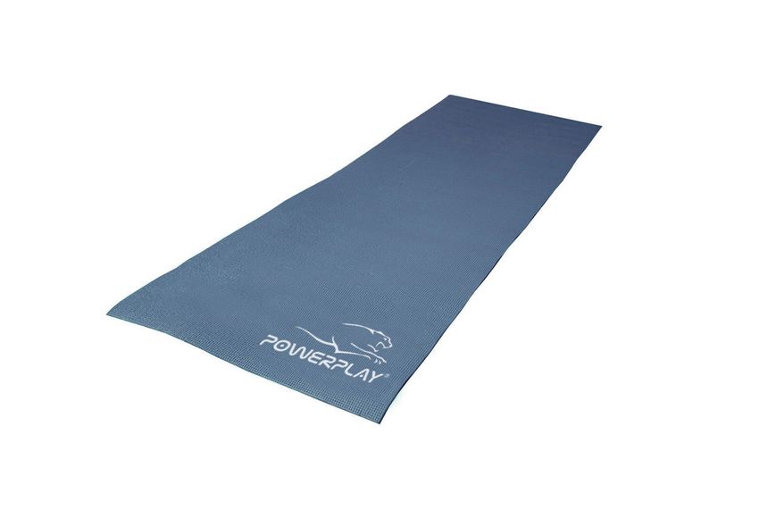 Килимок для фітнесу та йоги Power Play Yoga Mat темно-синій (173смx61смx0.6см) PP_4010_Navy_(173*0,6) фото