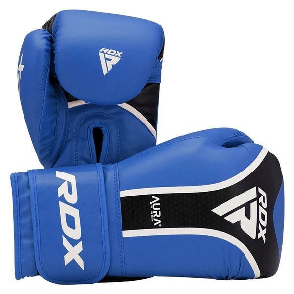 Боксерские перчатки RDX AURA PLUS T-17 сине-черные BGR-T17UB-10OZ+ фото