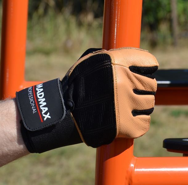 Перчатки для фитнеса и зала Mad Max MFG-269 Professional черно-коричневые MFG-269-Brown фото