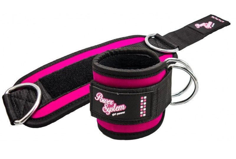 Манжети для тяги на ноги Power System Ankle Strap Gym Babe PS-3450 рожеві PS_3450_Pink фото