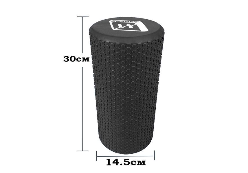 Масажний ролик EasyFit Foam Roller 30 см чорний EF-2024-BK фото
