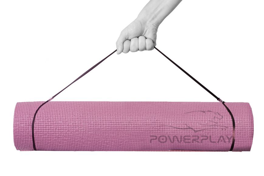 Килимок для фітнесу та йоги Power Play Yoga Mat рожевий (173смx61смx0.6см) PP_4010_Rose_(173*0,6) фото