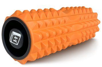 Масажний ролик для спини EasyFit Grid Roller 33 см v.1.2 посилений із заглушками помаранчевий EF-2022a-OR фото