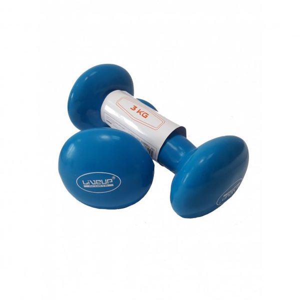 Гантели для фитнеса виниловые LiveUp Vinyl Dumbbell Egg Head по 2 кг (2шт*2кг) LS2001-3 фото