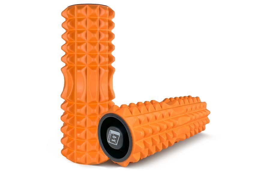 Масажний ролик для спини EasyFit Grid Roller 33 см v.1.2 посилений із заглушками помаранчевий EF-2022a-OR фото