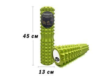 Масажний ролик із поглибленням для хребта EasyFit Grid Roller 45 см v.1.2 EF-2028-GN фото