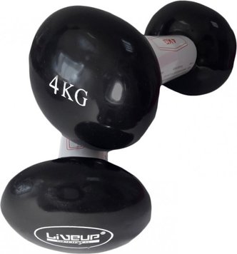 Гантели для фитнеса виниловые LiveUp Vinyl Dumbbell Egg Head по 4 кг (2шт*4кг) LS2001-4 фото